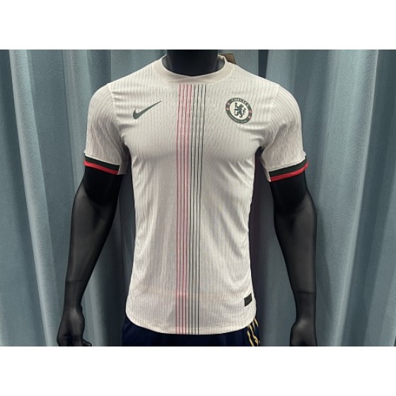 25/26 Chelsea Away Jersey（Phantom White/Red-Green Retro）