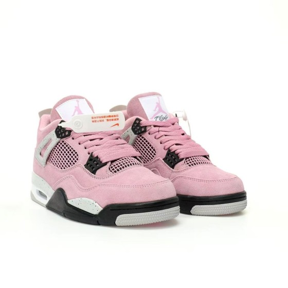 AJ4 pink suede sneakers